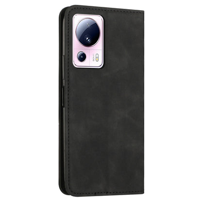 Stand Cover for Xiaomi Civi 2 5G / 13 Lite Imprinted Rhombus Magnetic Flip PU Leather Wallet Phone Case