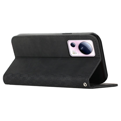 Stand Cover for Xiaomi Civi 2 5G / 13 Lite Imprinted Rhombus Magnetic Flip PU Leather Wallet Phone Case