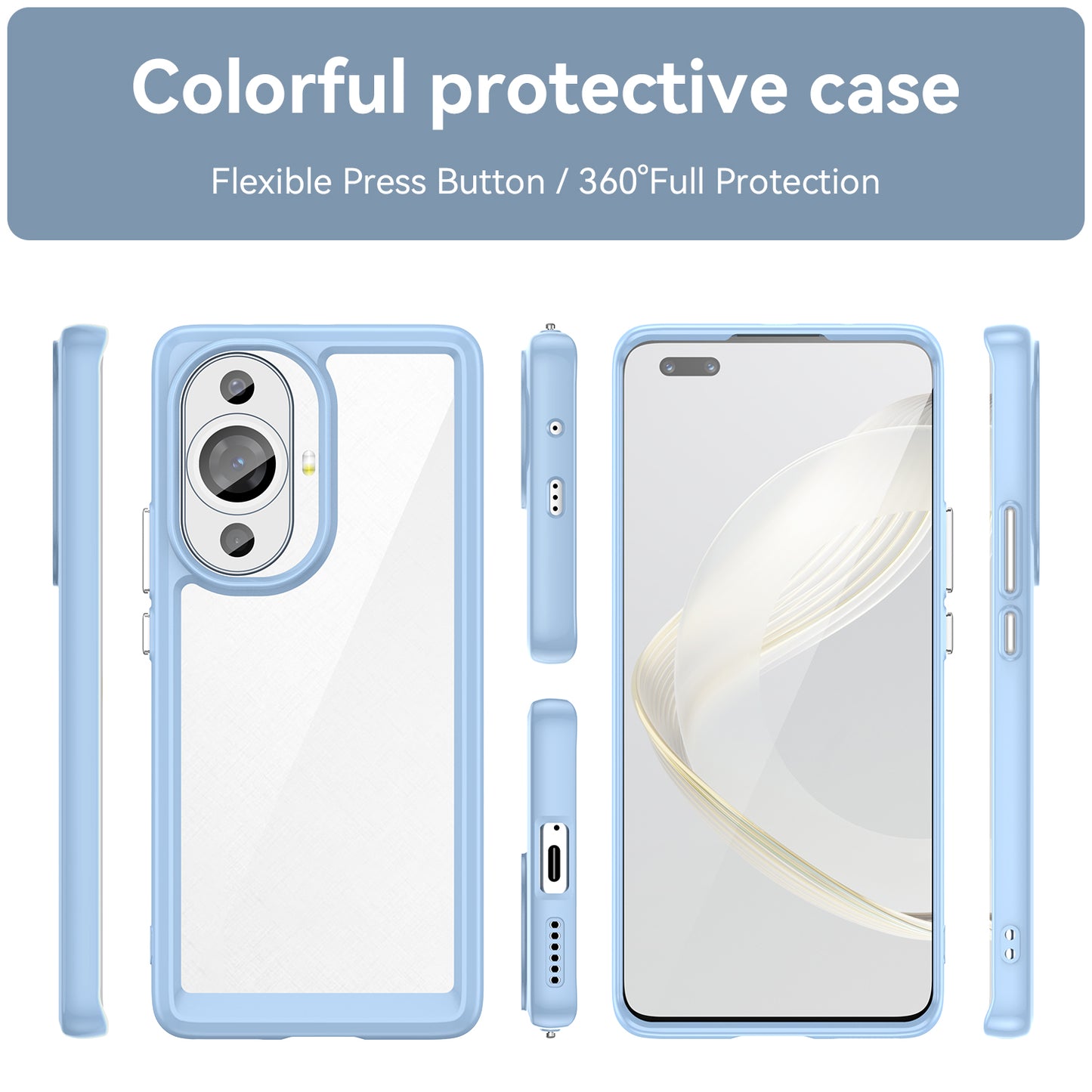 For Huawei nova 11 Pro / nova 11 Ultra Transparent Phone Case TPU+Acrylic Smartphone Cover