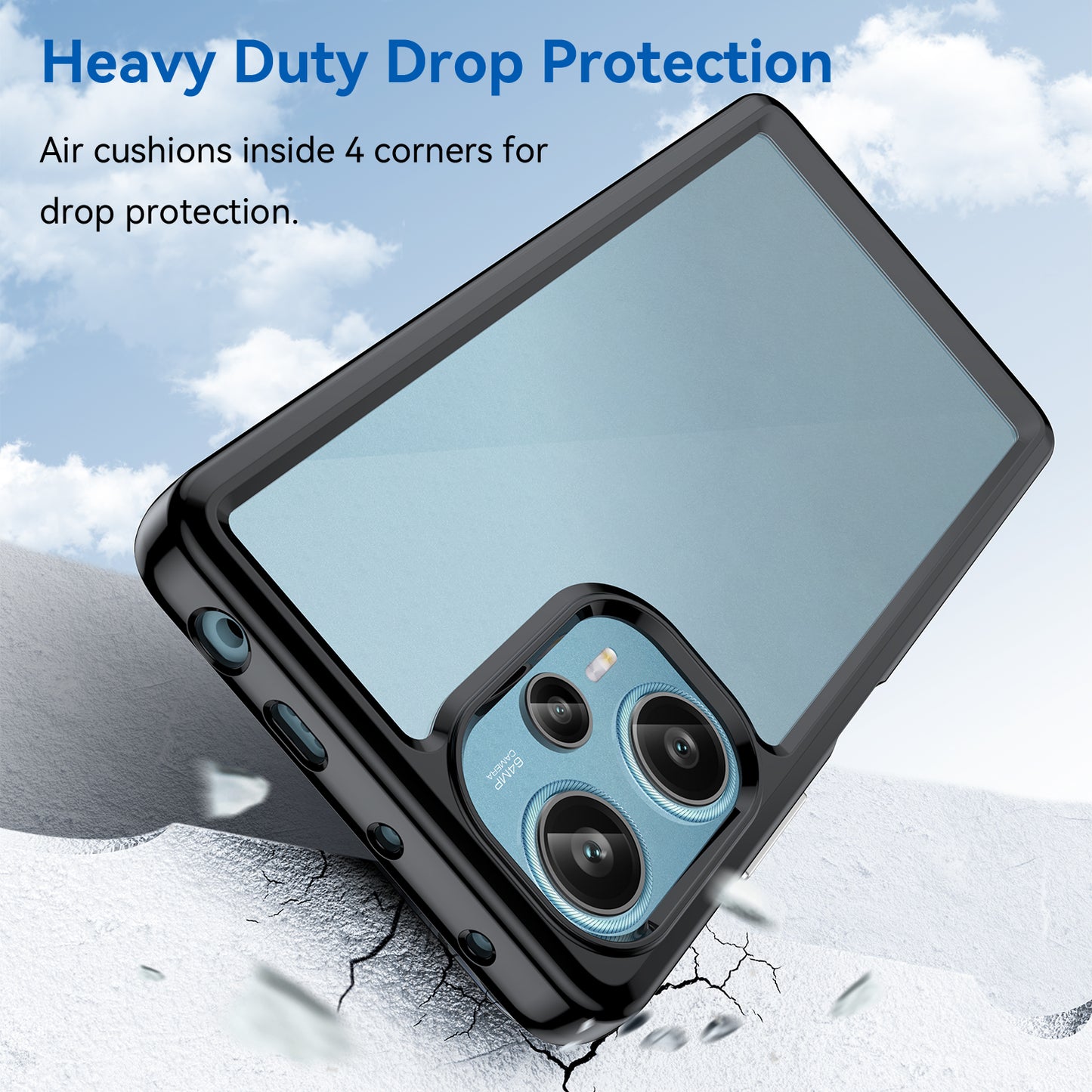 For Xiaomi Redmi Note 12 Turbo / Poco F5 5G Protective Phone Case TPU+Acrylic Anti-scratch Cover