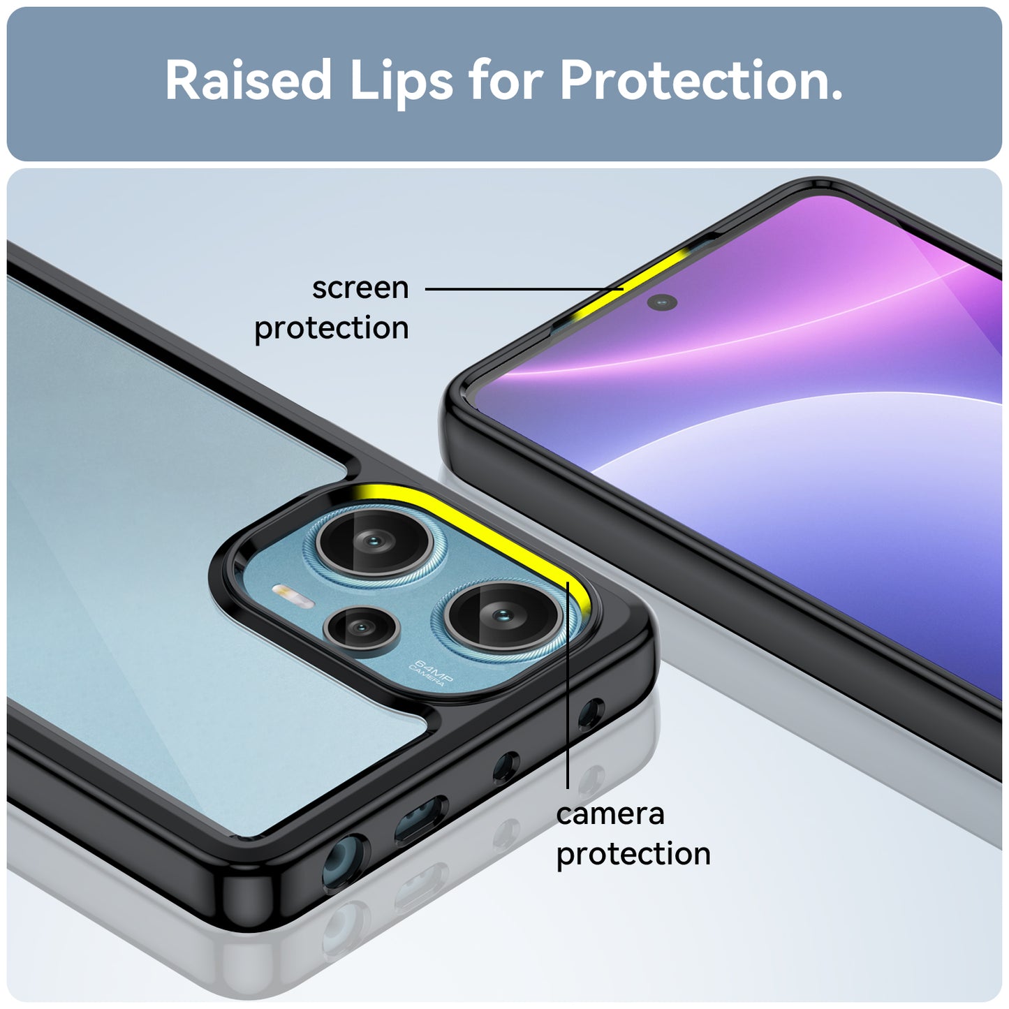 For Xiaomi Redmi Note 12 Turbo / Poco F5 5G Protective Phone Case TPU+Acrylic Anti-scratch Cover