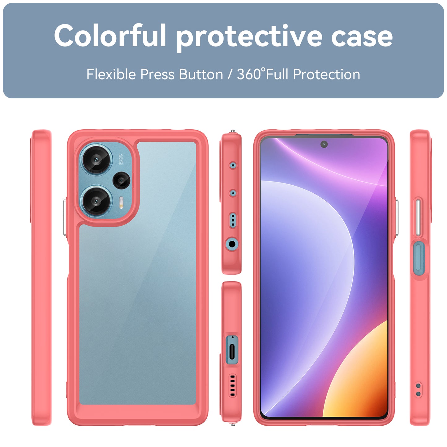 For Xiaomi Redmi Note 12 Turbo / Poco F5 5G Protective Phone Case TPU+Acrylic Anti-scratch Cover