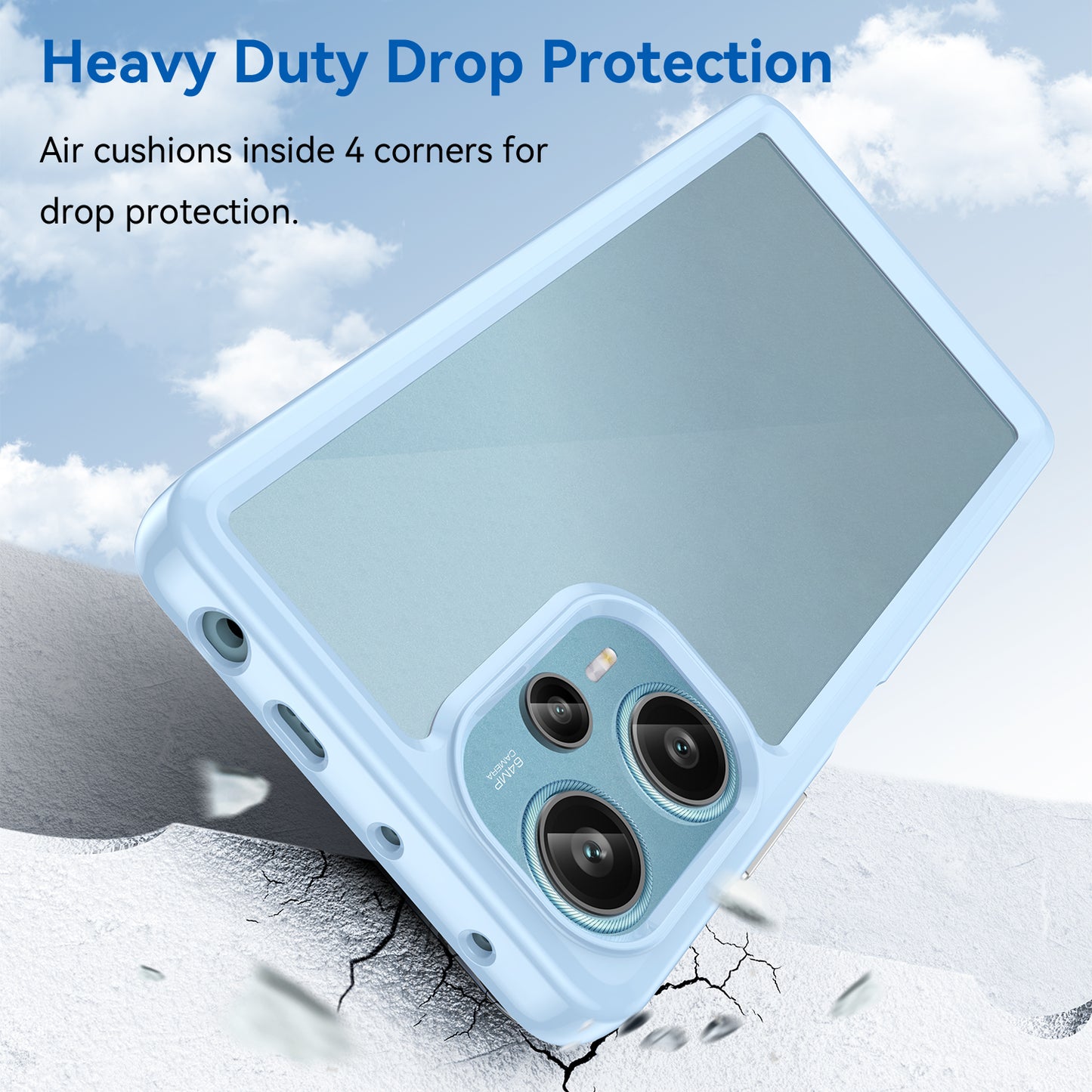 For Xiaomi Redmi Note 12 Turbo / Poco F5 5G Protective Phone Case TPU+Acrylic Anti-scratch Cover