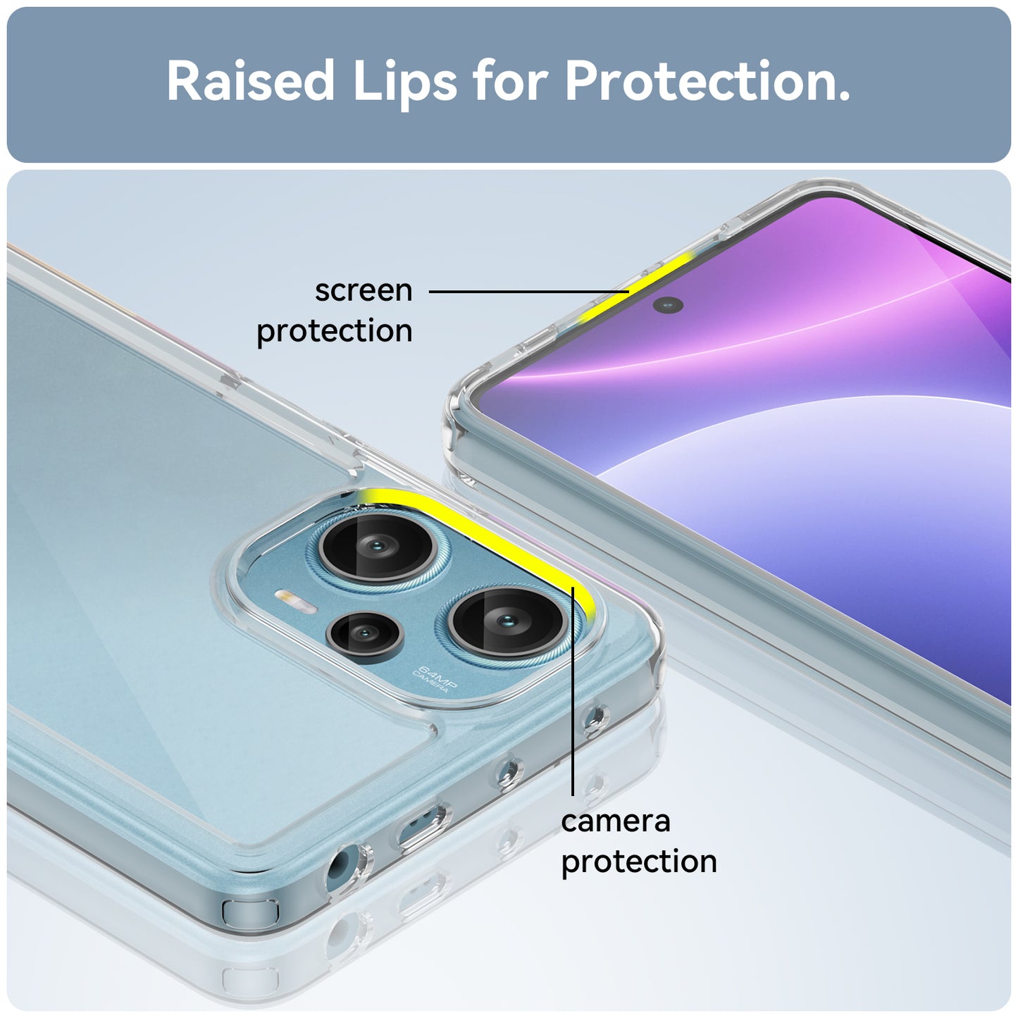 For Xiaomi Redmi Note 12 Turbo / Poco F5 5G Protective Phone Case TPU+Acrylic Anti-scratch Cover