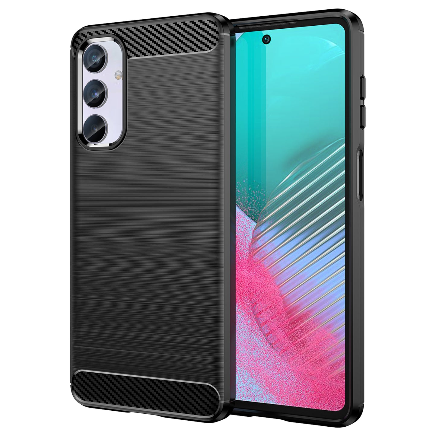 Brushed Shell for Samsung Galaxy M54 5G / F54 5G Carbon Fiber Texture Phone Case Phone TPU Cover