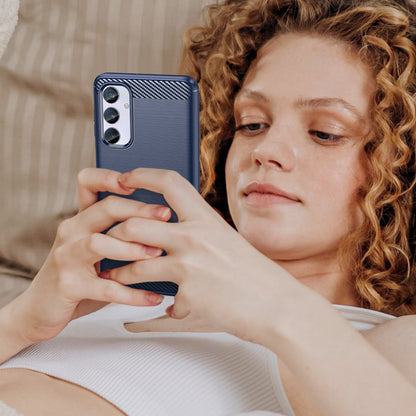 Brushed Shell for Samsung Galaxy M54 5G / F54 5G Carbon Fiber Texture Phone Case Phone TPU Cover