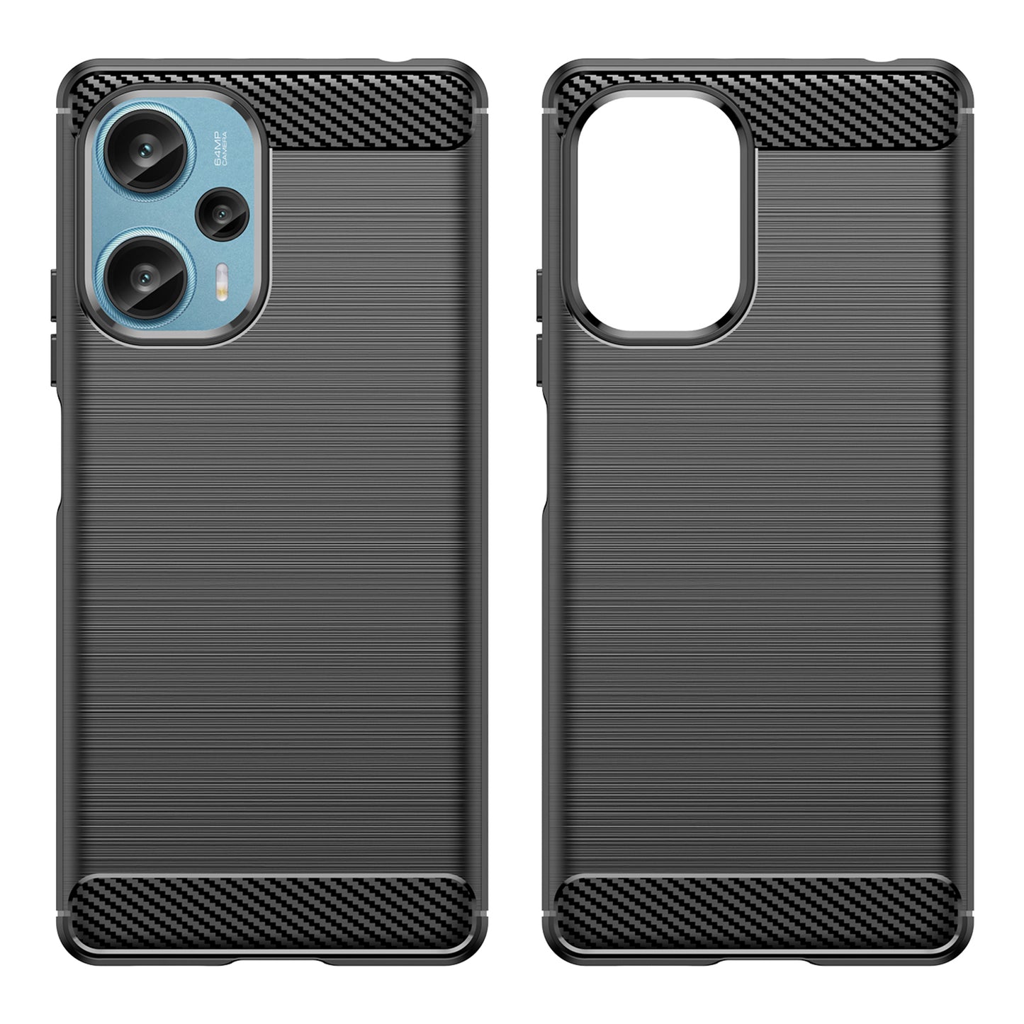 For Xiaomi Redmi Note 12 Turbo / Poco F5 5G Carbon Fiber Texture Brushed Case Phone TPU Cover
