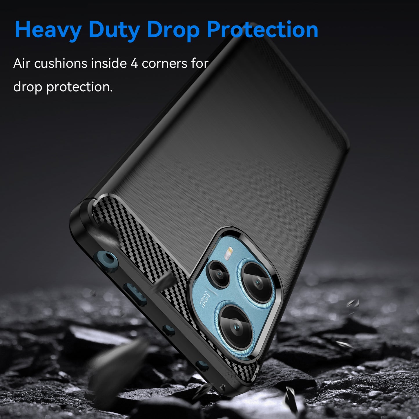 For Xiaomi Redmi Note 12 Turbo / Poco F5 5G Carbon Fiber Texture Brushed Case Phone TPU Cover