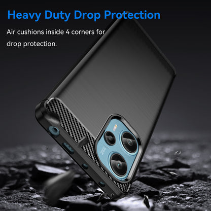 For Xiaomi Redmi Note 12 Turbo / Poco F5 5G Carbon Fiber Texture Brushed Case Phone TPU Cover