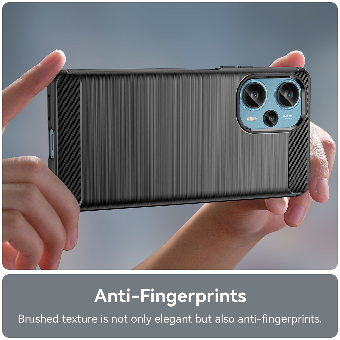 For Xiaomi Redmi Note 12 Turbo / Poco F5 5G Carbon Fiber Texture Brushed Case Phone TPU Cover