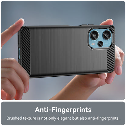 For Xiaomi Redmi Note 12 Turbo / Poco F5 5G Carbon Fiber Texture Brushed Case Phone TPU Cover