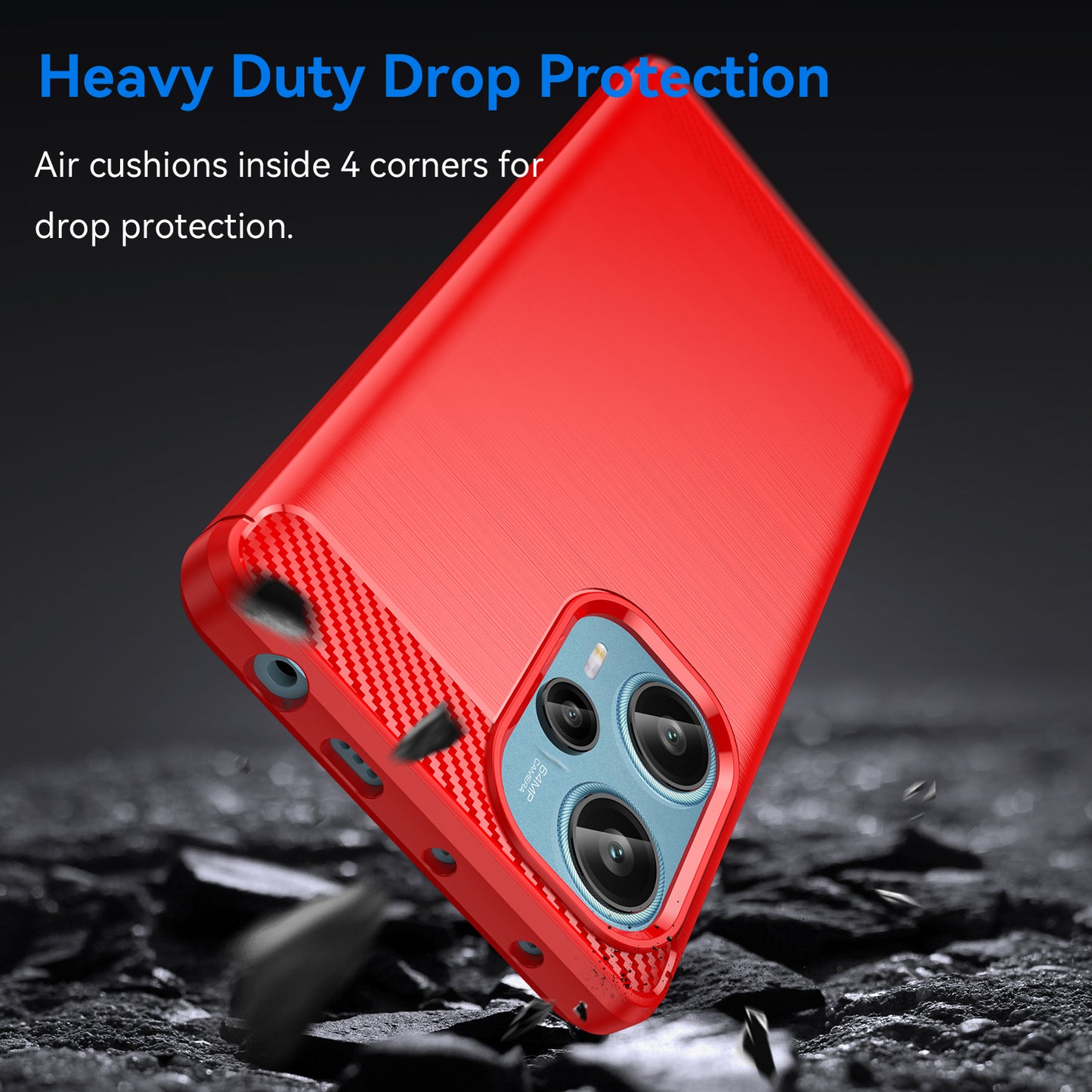 For Xiaomi Redmi Note 12 Turbo / Poco F5 5G Carbon Fiber Texture Brushed Case Phone TPU Cover