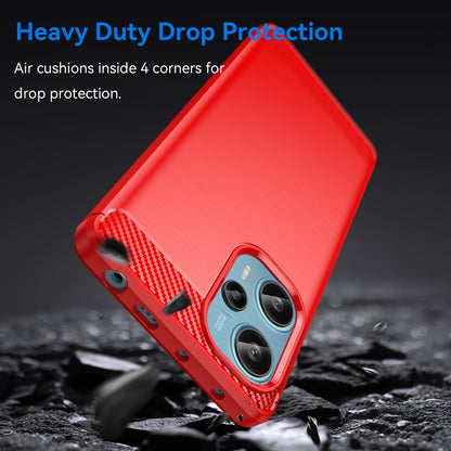 For Xiaomi Redmi Note 12 Turbo / Poco F5 5G Carbon Fiber Texture Brushed Case Phone TPU Cover