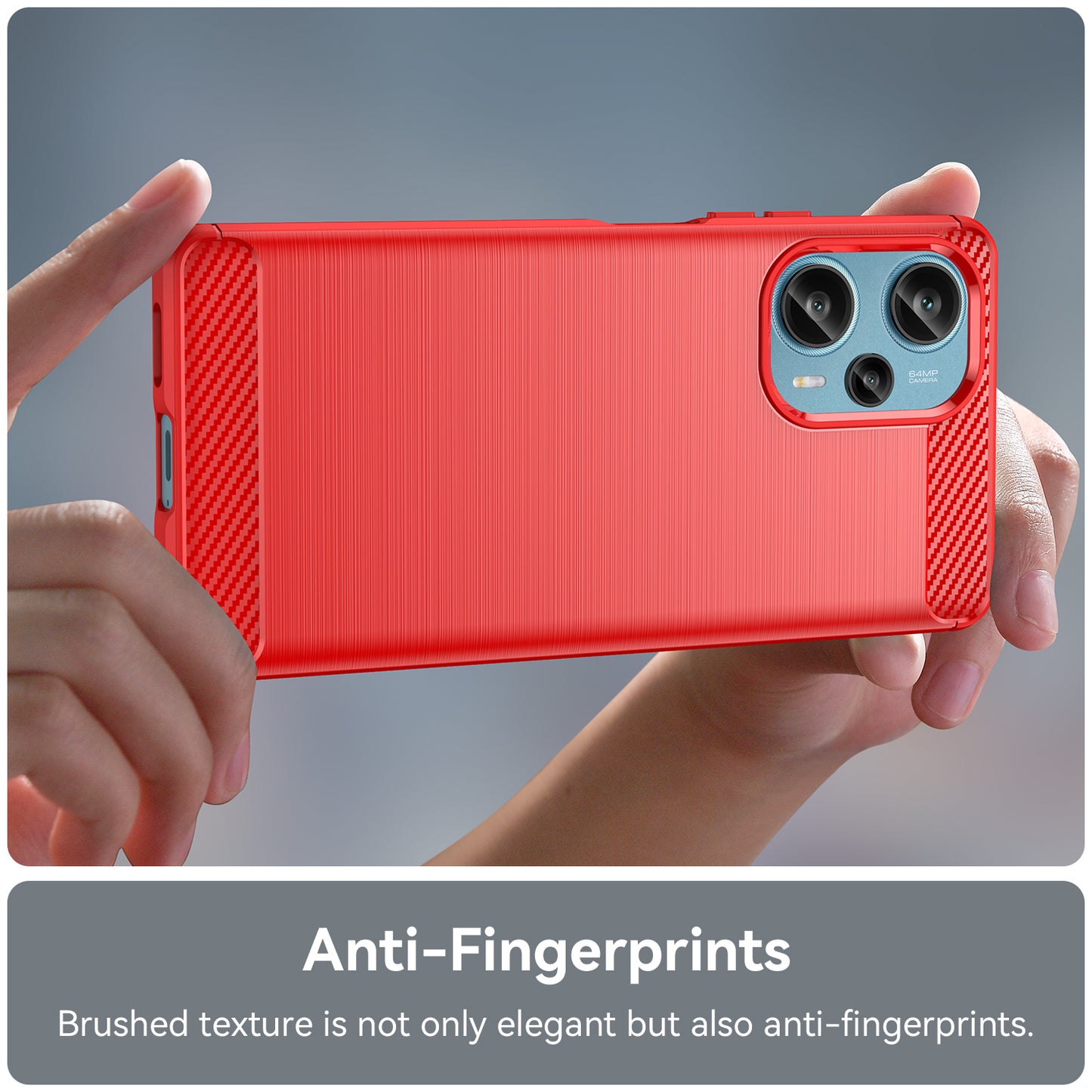 For Xiaomi Redmi Note 12 Turbo / Poco F5 5G Carbon Fiber Texture Brushed Case Phone TPU Cover