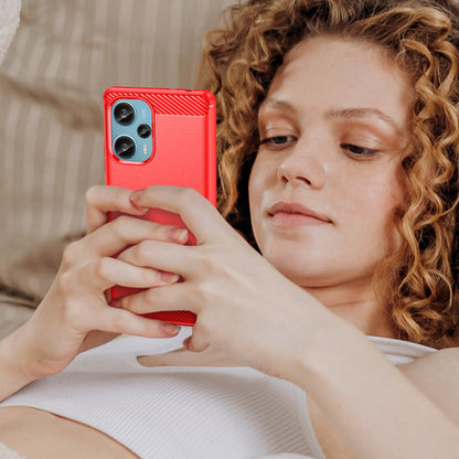 For Xiaomi Redmi Note 12 Turbo / Poco F5 5G Carbon Fiber Texture Brushed Case Phone TPU Cover