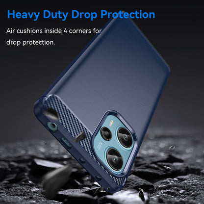 For Xiaomi Redmi Note 12 Turbo / Poco F5 5G Carbon Fiber Texture Brushed Case Phone TPU Cover