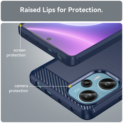 For Xiaomi Redmi Note 12 Turbo / Poco F5 5G Carbon Fiber Texture Brushed Case Phone TPU Cover