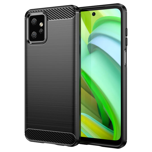 TPU Phone Cover for Motorola Moto G Power 5G Carbon Fiber Texture Brushed Back Protector Case