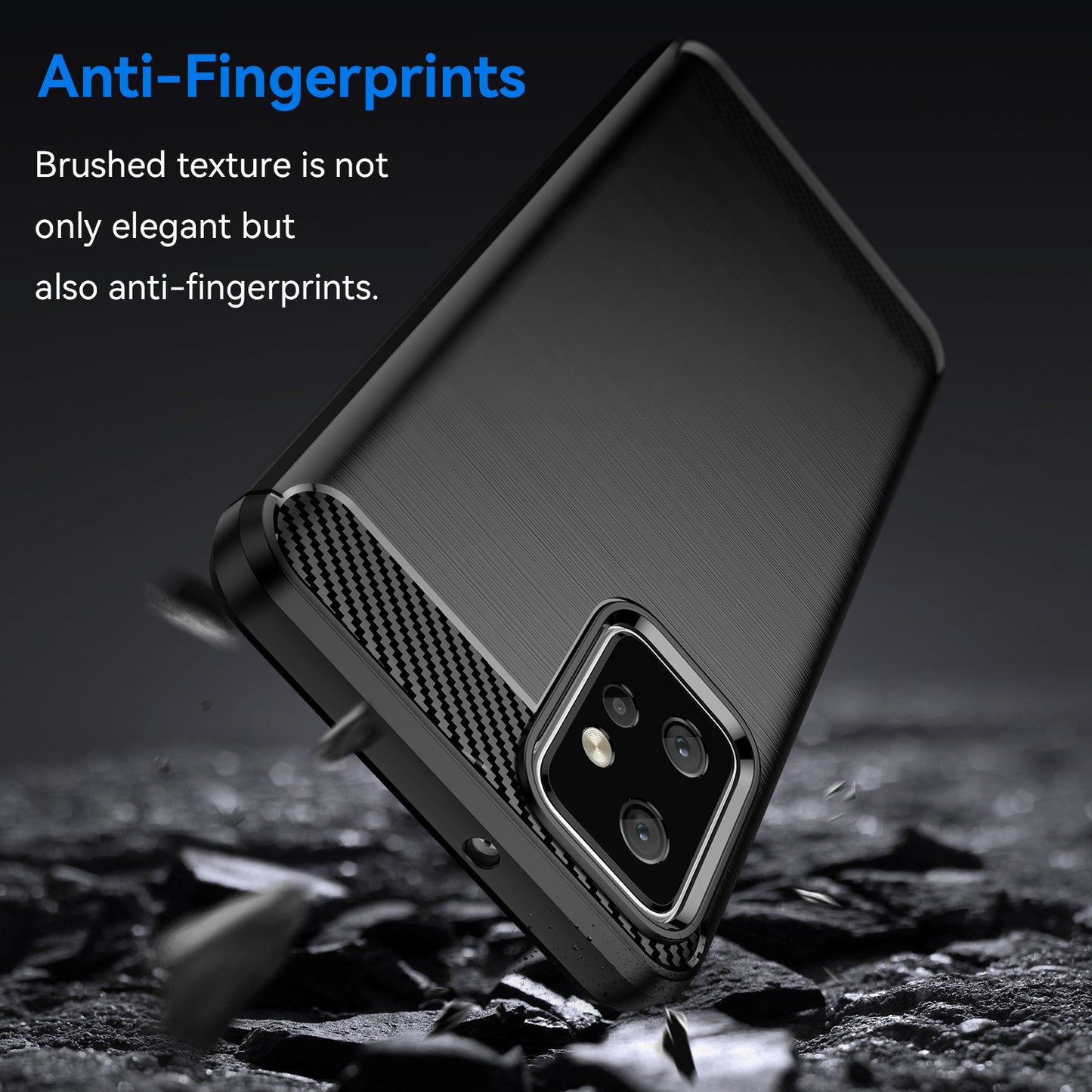 TPU Phone Cover for Motorola Moto G Power 5G Carbon Fiber Texture Brushed Back Protector Case