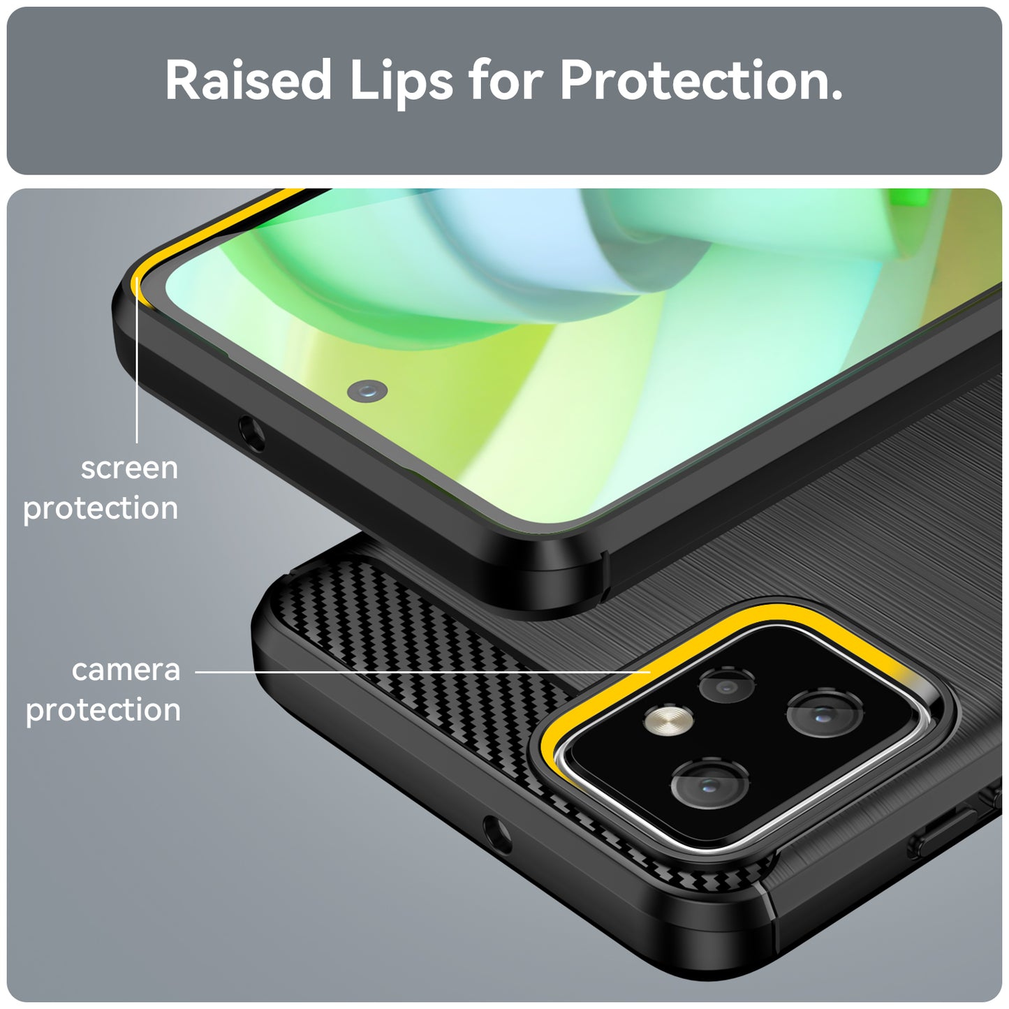 TPU Phone Cover for Motorola Moto G Power 5G Carbon Fiber Texture Brushed Back Protector Case