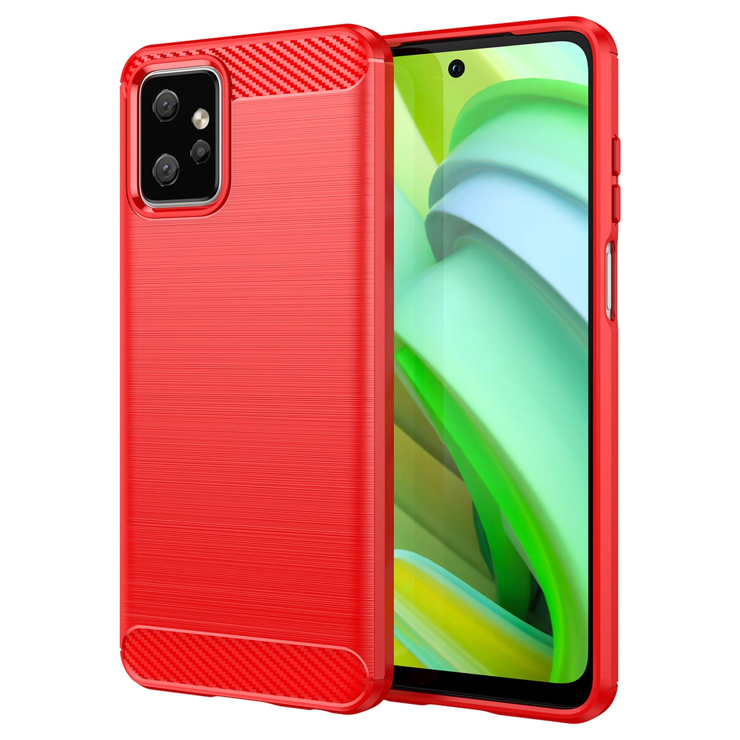 TPU Phone Cover for Motorola Moto G Power 5G Carbon Fiber Texture Brushed Back Protector Case