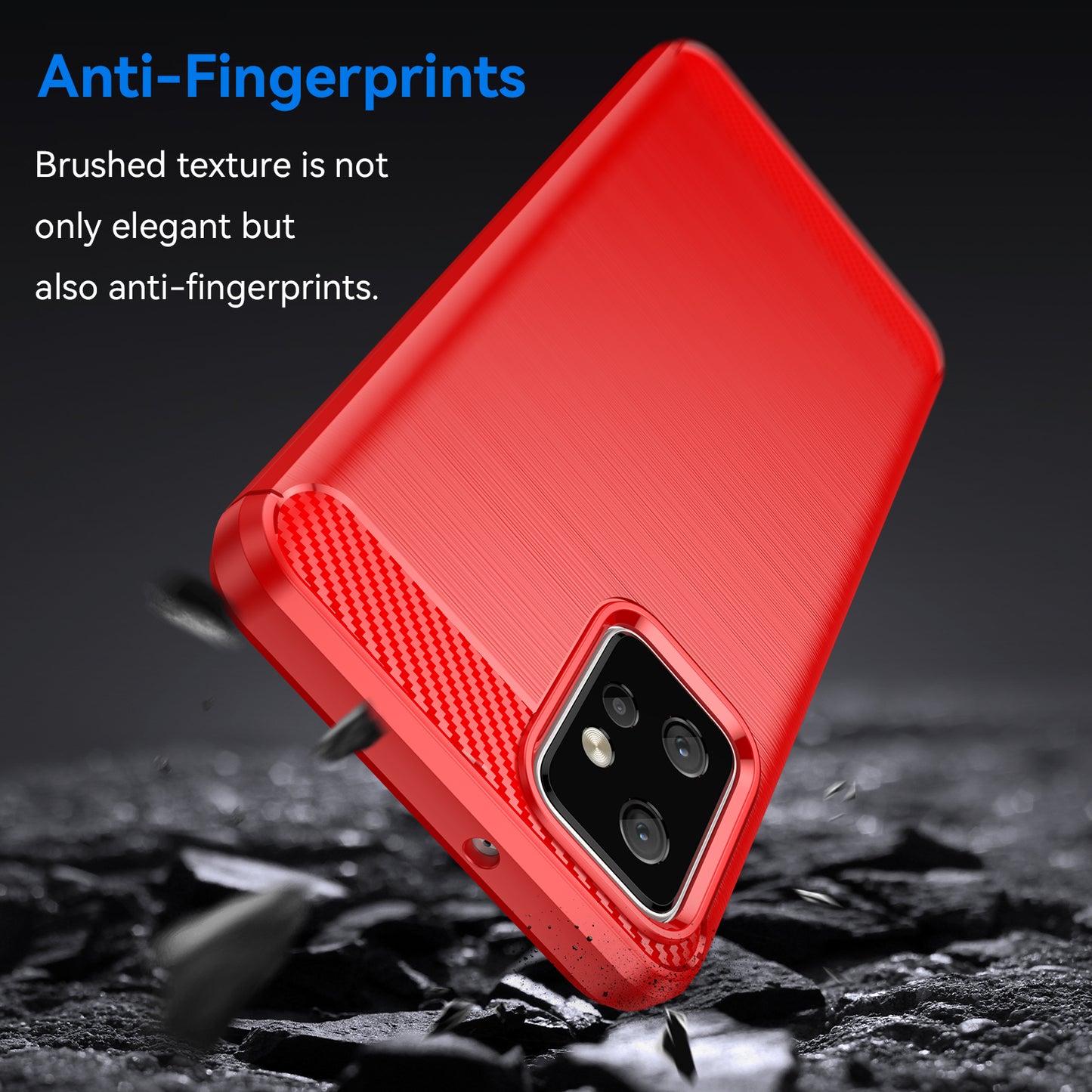 TPU Phone Cover for Motorola Moto G Power 5G Carbon Fiber Texture Brushed Back Protector Case