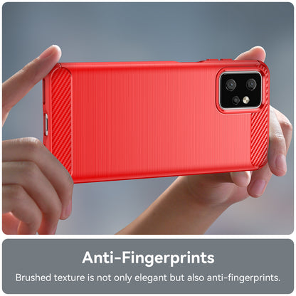 TPU Phone Cover for Motorola Moto G Power 5G Carbon Fiber Texture Brushed Back Protector Case