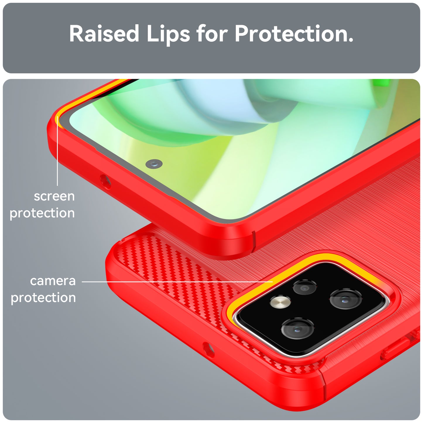 TPU Phone Cover for Motorola Moto G Power 5G Carbon Fiber Texture Brushed Back Protector Case