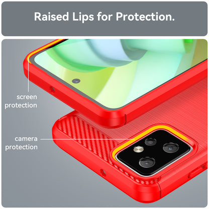 TPU Phone Cover for Motorola Moto G Power 5G Carbon Fiber Texture Brushed Back Protector Case