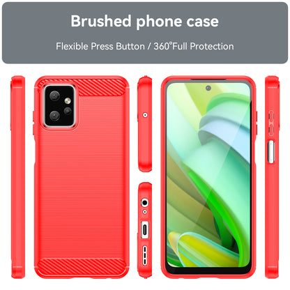 TPU Phone Cover for Motorola Moto G Power 5G Carbon Fiber Texture Brushed Back Protector Case
