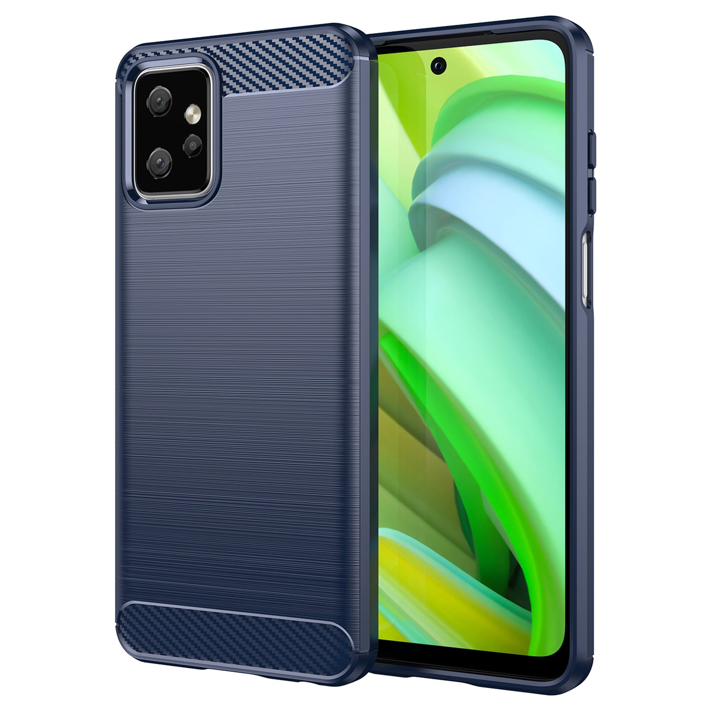 TPU Phone Cover for Motorola Moto G Power 5G Carbon Fiber Texture Brushed Back Protector Case