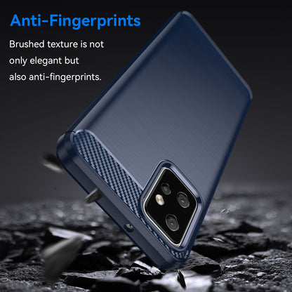 TPU Phone Cover for Motorola Moto G Power 5G Carbon Fiber Texture Brushed Back Protector Case