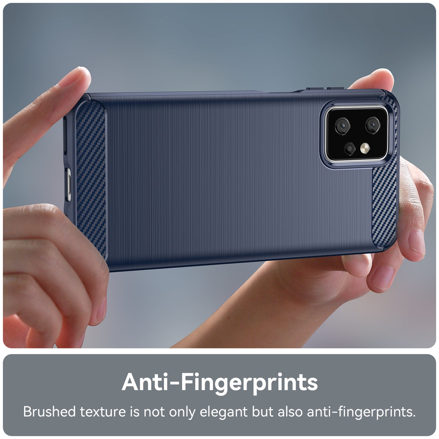 TPU Phone Cover for Motorola Moto G Power 5G Carbon Fiber Texture Brushed Back Protector Case