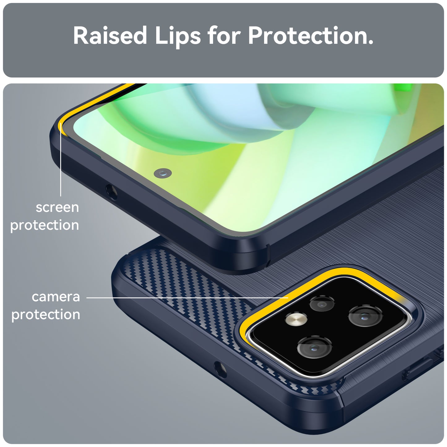 TPU Phone Cover for Motorola Moto G Power 5G Carbon Fiber Texture Brushed Back Protector Case