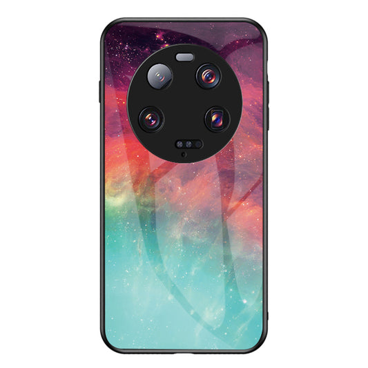 For Xiaomi 13 Ultra Starry Sky Pattern Printing Case Anti-Scratch PC+TPU+Tempered Glass Phone Cover