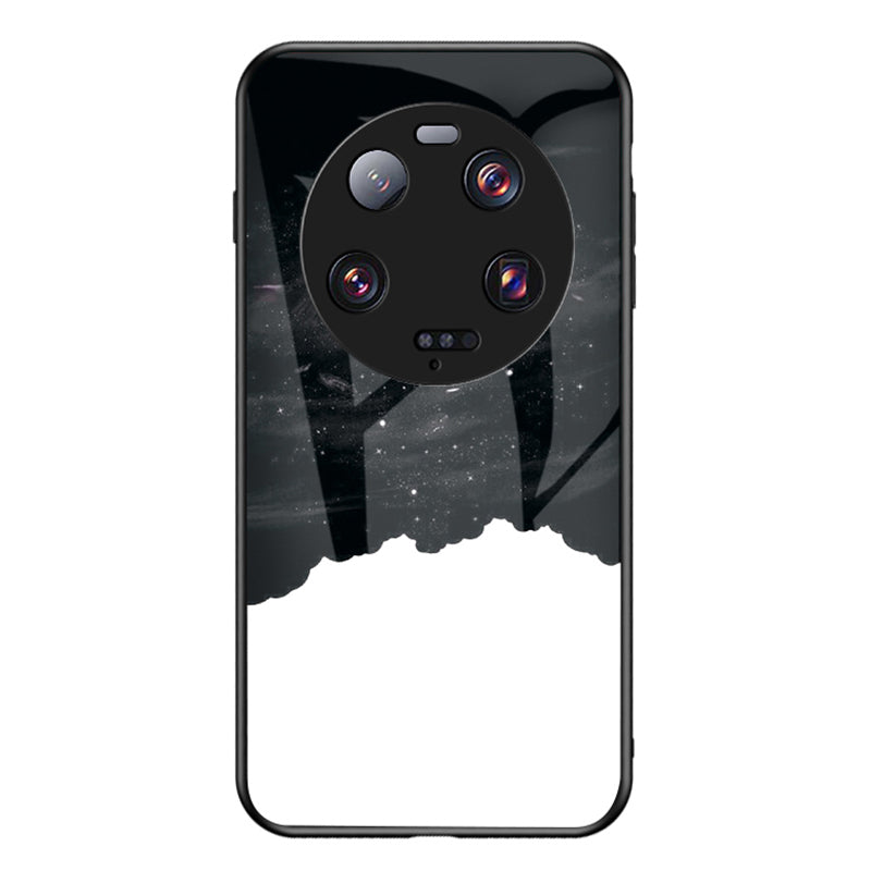 For Xiaomi 13 Ultra Starry Sky Pattern Printing Case Anti-Scratch PC+TPU+Tempered Glass Phone Cover