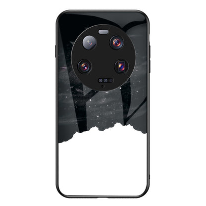 For Xiaomi 13 Ultra Starry Sky Pattern Printing Case Anti-Scratch PC+TPU+Tempered Glass Phone Cover