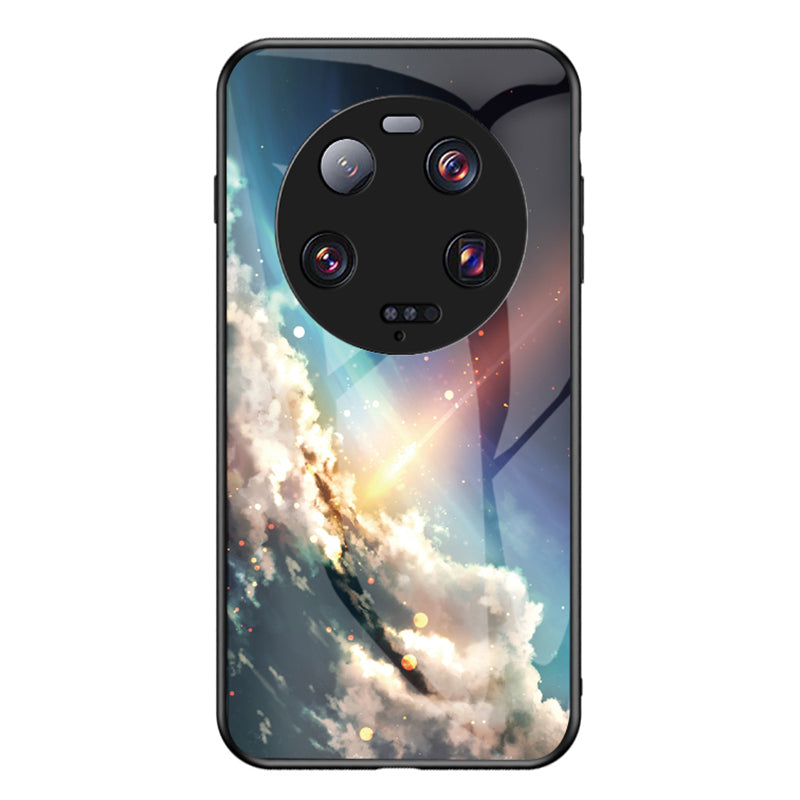 For Xiaomi 13 Ultra Starry Sky Pattern Printing Case Anti-Scratch PC+TPU+Tempered Glass Phone Cover