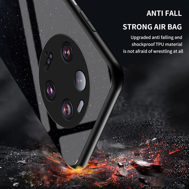 For Xiaomi 13 Ultra Starry Sky Pattern Printing Case Anti-Scratch PC+TPU+Tempered Glass Phone Cover