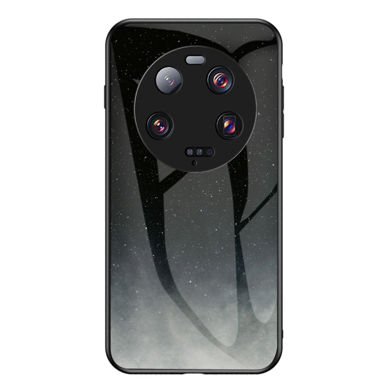 For Xiaomi 13 Ultra Starry Sky Pattern Printing Case Anti-Scratch PC+TPU+Tempered Glass Phone Cover
