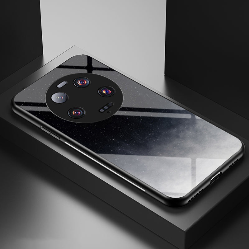 For Xiaomi 13 Ultra Starry Sky Pattern Printing Case Anti-Scratch PC+TPU+Tempered Glass Phone Cover