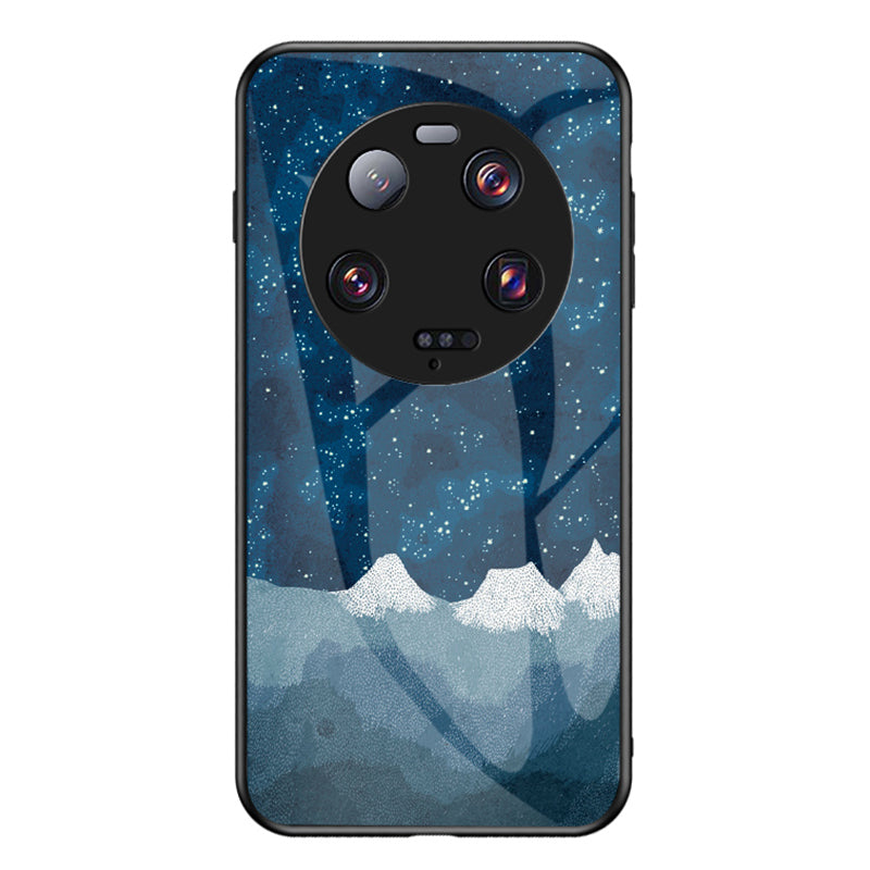 For Xiaomi 13 Ultra Starry Sky Pattern Printing Case Anti-Scratch PC+TPU+Tempered Glass Phone Cover