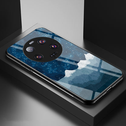 For Xiaomi 13 Ultra Starry Sky Pattern Printing Case Anti-Scratch PC+TPU+Tempered Glass Phone Cover