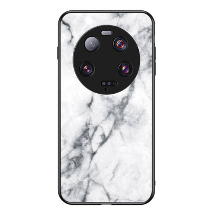 For Xiaomi 13 Ultra Tempered Glass Back Cover PC+TPU Marble Pattern Phone Case