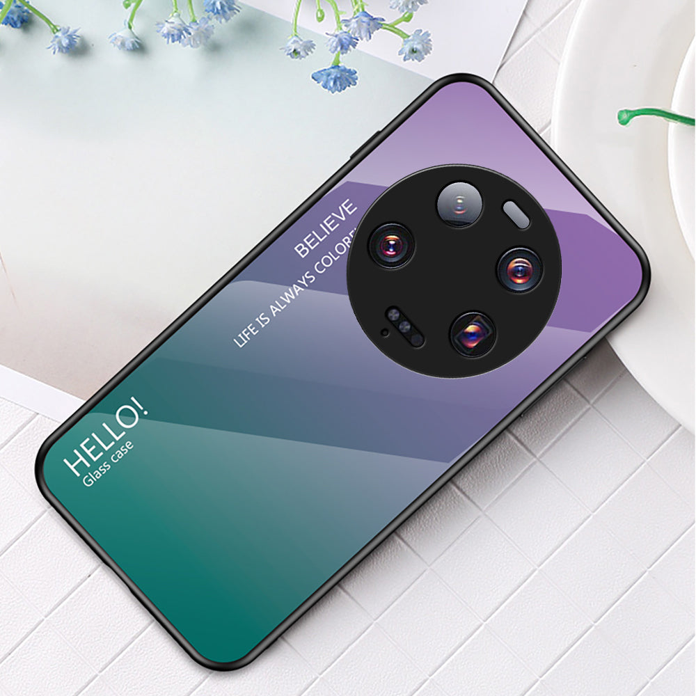 For Xiaomi 13 Ultra Gradient Tempered Glass Phone Case PC+TPU Anti-Scratch Cover