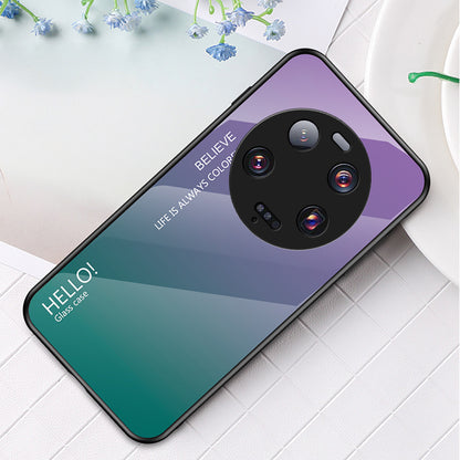 For Xiaomi 13 Ultra Gradient Tempered Glass Phone Case PC+TPU Anti-Scratch Cover