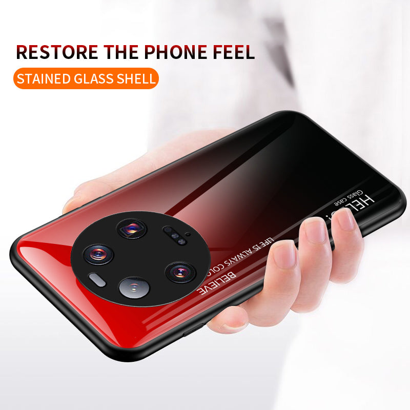 For Xiaomi 13 Ultra Gradient Tempered Glass Phone Case PC+TPU Anti-Scratch Cover