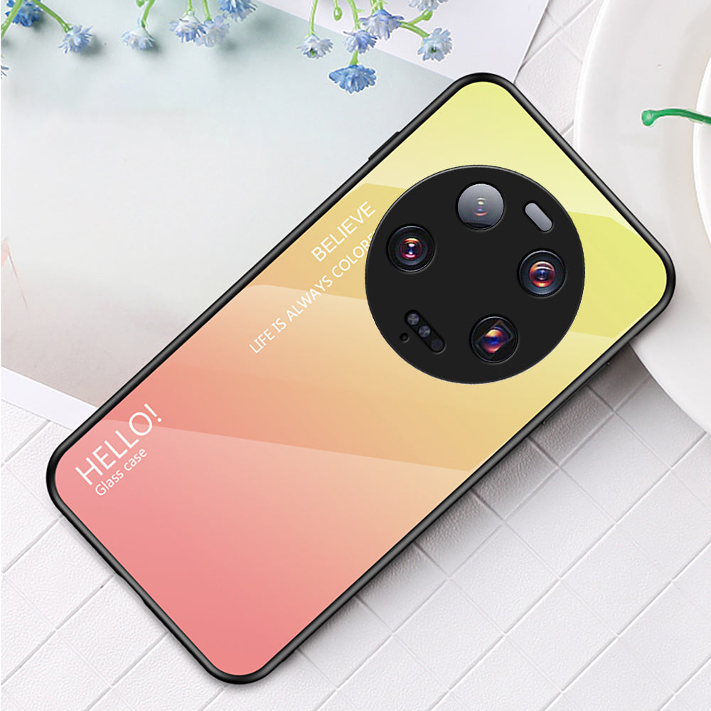 For Xiaomi 13 Ultra Gradient Tempered Glass Phone Case PC+TPU Anti-Scratch Cover