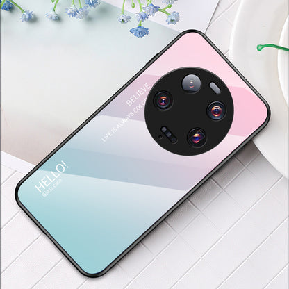 For Xiaomi 13 Ultra Gradient Tempered Glass Phone Case PC+TPU Anti-Scratch Cover