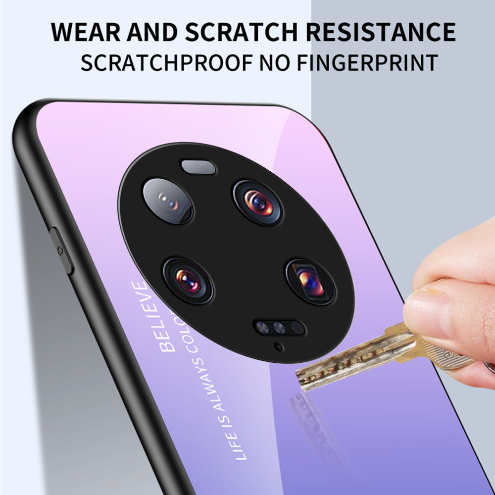 For Xiaomi 13 Ultra Gradient Tempered Glass Phone Case PC+TPU Anti-Scratch Cover